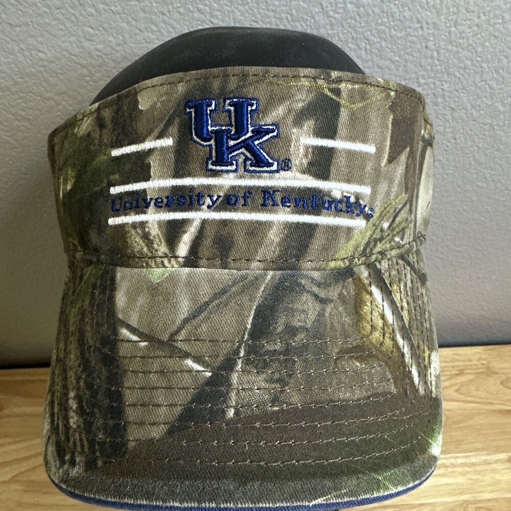 The Game Kentucky Wildcats Camo Visor Hat Green Blue One Size UK university